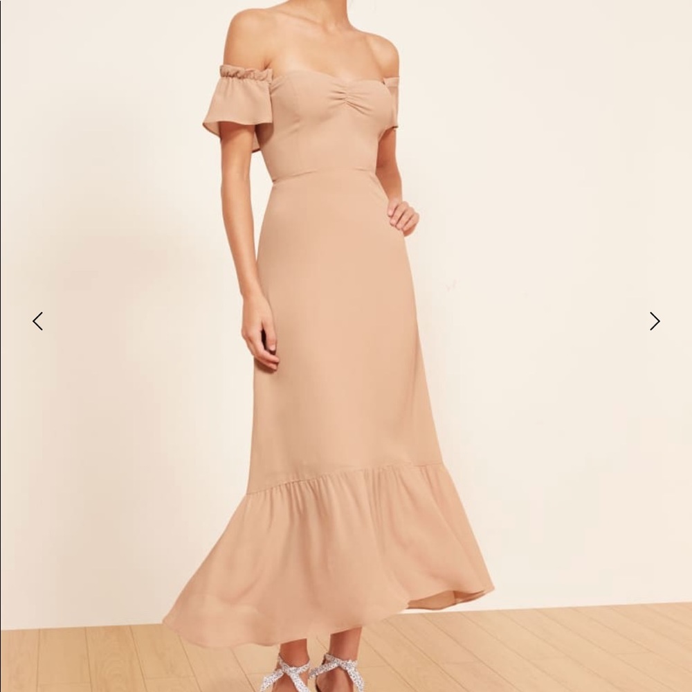 Reformation Butterfly dress champagne